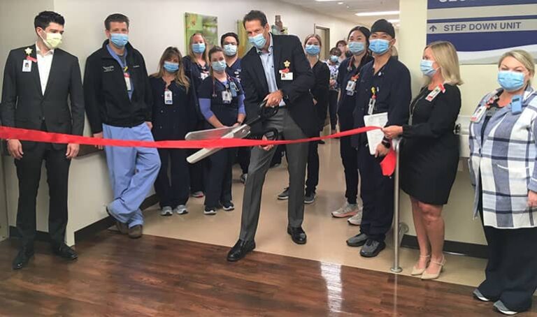 LAMC Los Alamitos Medical Center ribbon cutting Step Down Center embed 20201118 1 768x454